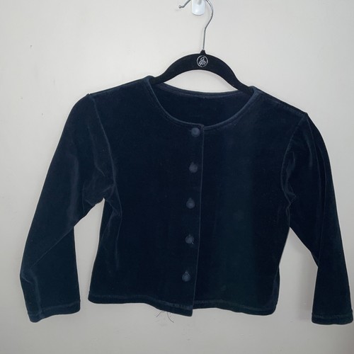 Rugged Bear Girls Black Velvet Cardigan Jacket.  Size 5/6/7. - Picture 3 of 8