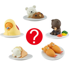 Japanese Blind Box Cute Sleeping White Brown Food Bears 1 Random Mini Figure