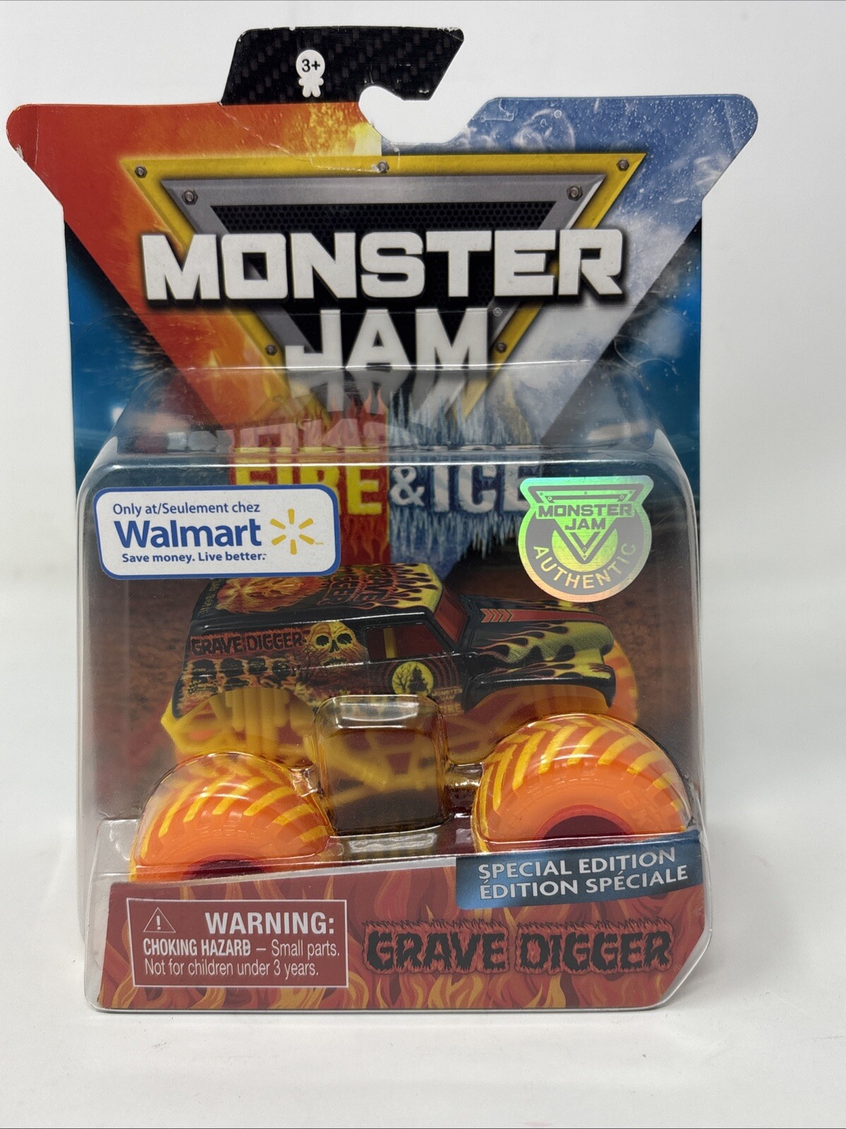 2019 Spin Master Monster Jam Grave Digger Fire and Ice Walmart Exclusive NIP