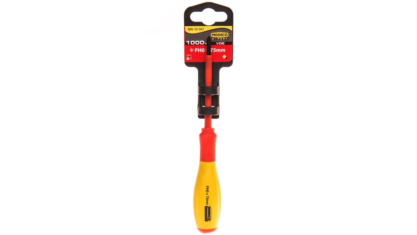INSULATED SCREWDRIVER PH0 X 75 MM/1000V MN-10-561 /T2UK