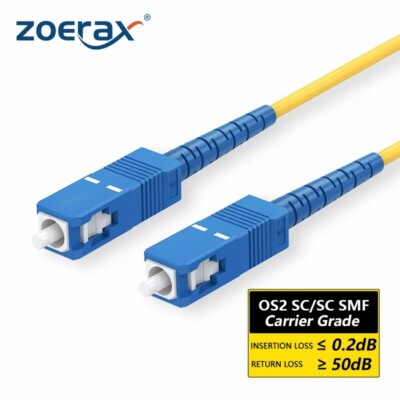 ZoeRax SC to SC UPC Fiber Optical Patch Cable Singlemode Simplex SMF 9/125μm