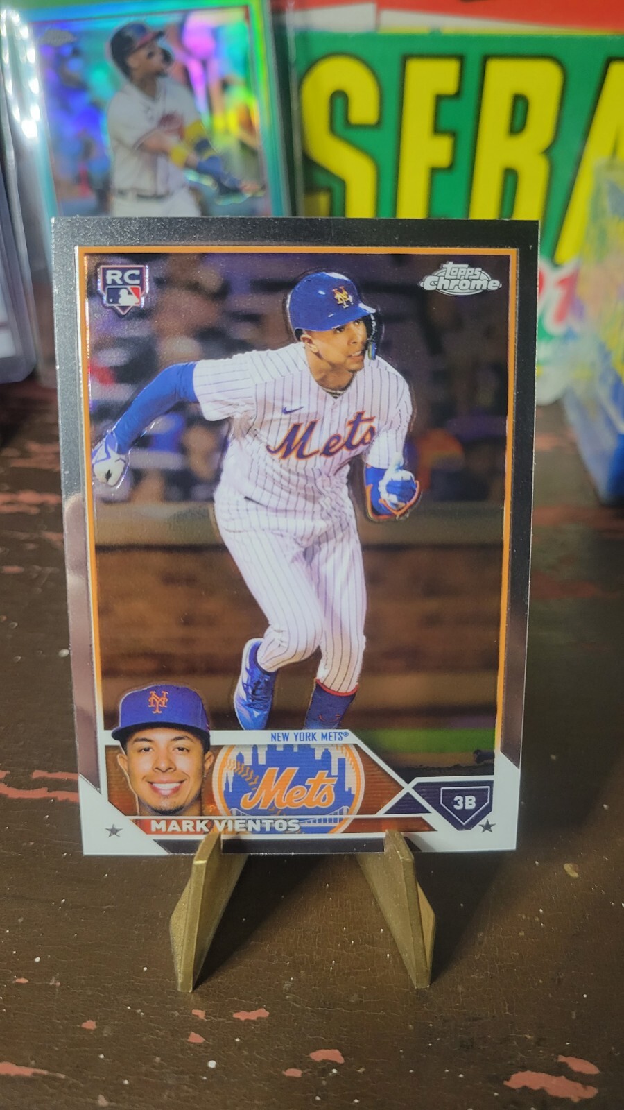2023 Topps Chrome Base Card 8 Mark Vientos - New York Mets RC
