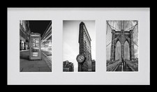 Collage Holz Bilderrahmen Galerie mit Passepartout für 3 Bilder  10x15 13x18 