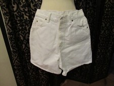 LEVIS 920 High Waist WHITE Mom Jean Shorts Orange Tab VTG-Size 8