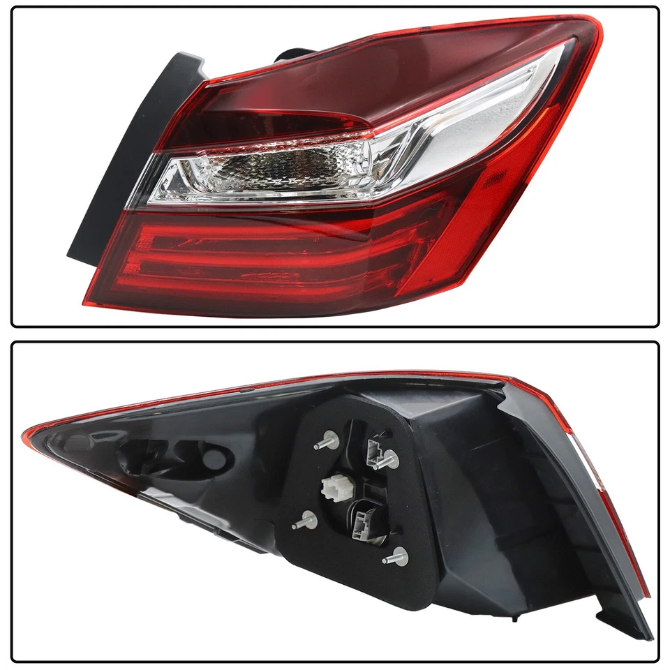 Pair Tail Lights Fit For 2016-2017 Honda Accord Left and Right Outer Brake Lamp Foto 4 de 4