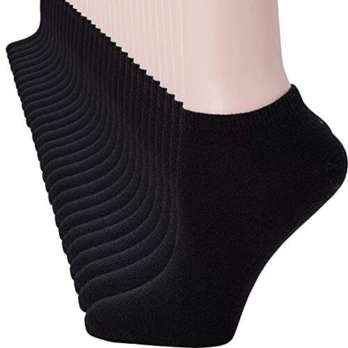 14 Paar tief geschnittene Knöchelsocken für Männer/Frauen dünne Sportsocke Pack 5-10 schwarz - Bild 1 von 5