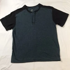 RedHead Shirt Mens Large Blue Gray Henley Buttons