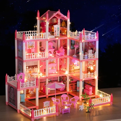 Doll House for Girls,11 Rooms Dollhouse with Dolls,Puppies,Furnitures