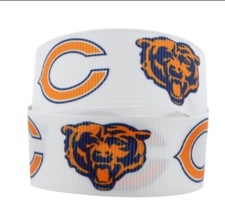 7/8 inch GROSGRAIN RIBBON Hair Bow Supplies 1110160 Chicago Bears Football