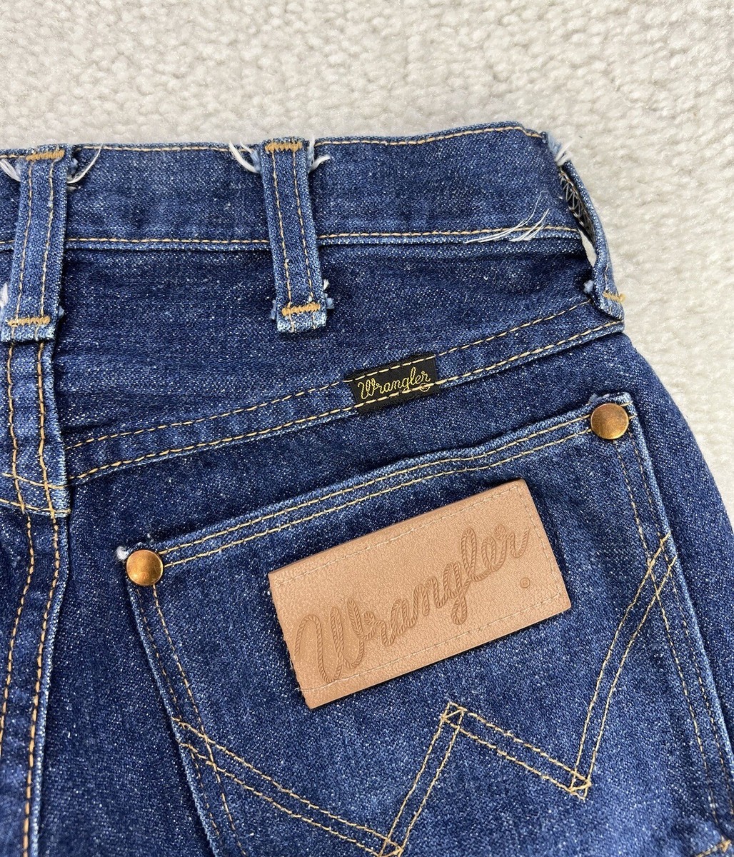 Vintage Wrangler 60s 70s Sanforized Blue Denim Jeans 27x33 / Fits