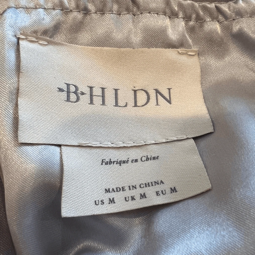 VALENTINO Maxi abito BHLDN Anthropologie damigella d'onore grigio cinturino spaghetti Sweetheart taglia M