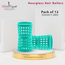 Hourglass All Hair Types Unisex Rollers- Aqua HGR 32mm/1.26in   Pack of 12