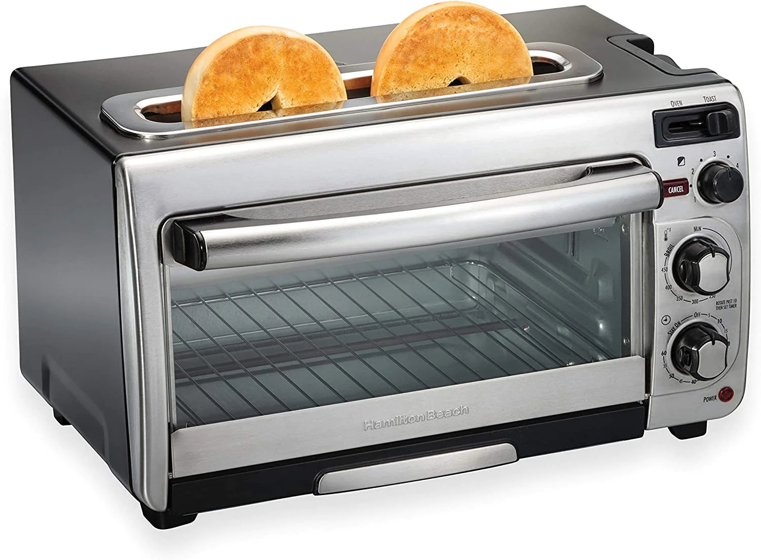 Horno tostador multifuncional de acero inoxidable con ranura larga 2 rebanadas T