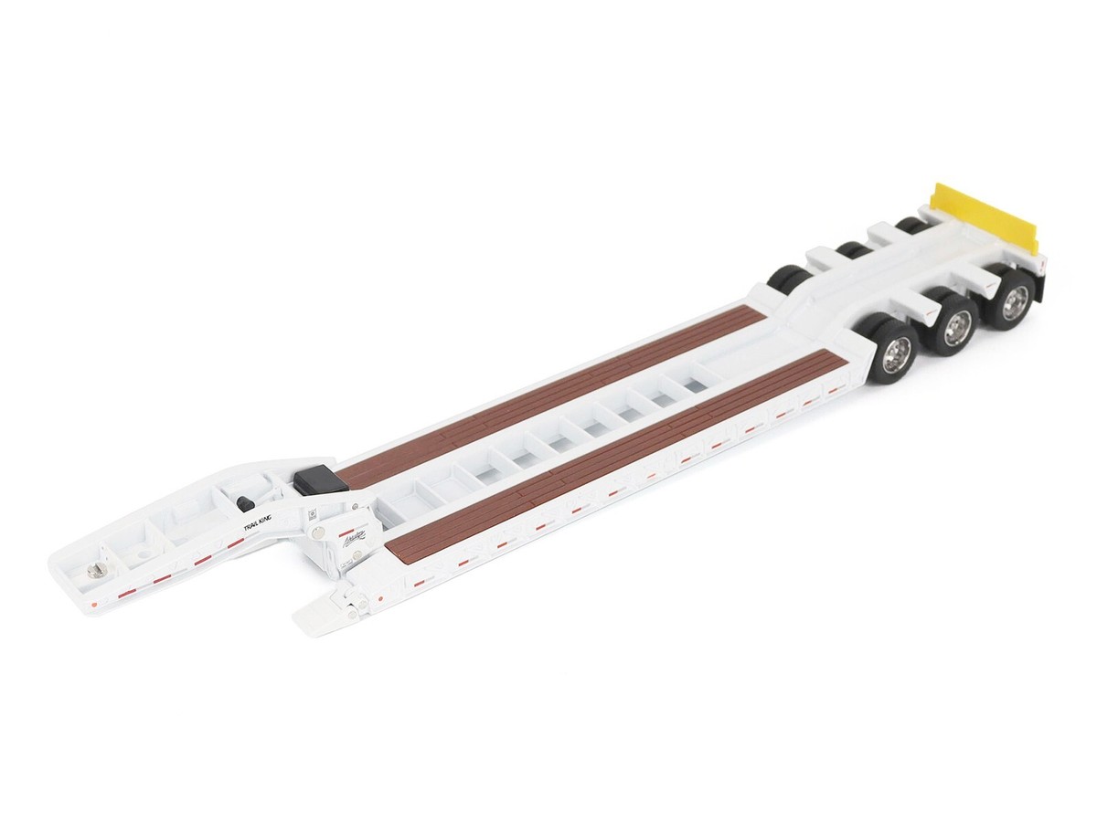 TRAIL KING TK120 HYDRAULIC LOWBOY TRAILER WHITE 1/50 BY DIECAST