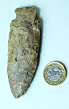 SPLENDID RARE LARGE FLINT POINT SPEAR ARROW HEAD FLINT RIDGE USA