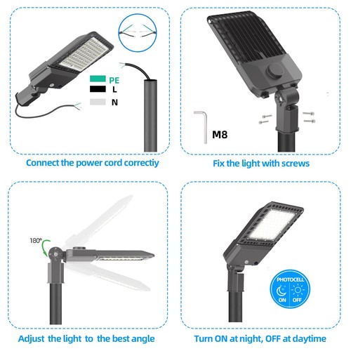 LED Parking Lot Lights, 200-Watt 5000k, IP65 Led light outdoor with Photocell - Picture 12 of 14