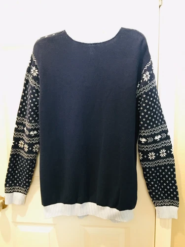 Game of Thrones Size XL Ugly Christmas Sweater Deck The Wall HBO Navy Blue