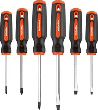 ValueMax 6-Piece Magnetic Screwdriver Set, 3 Phillips and 3 Flat Tip Screwdriver