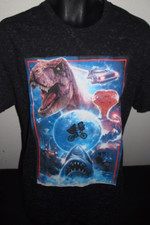 NWT UNIVERSAL STUDIOS JAWS ET JURASSIC PARK BACK 2 THE FUTURE TSHIRT SIZE MENS L