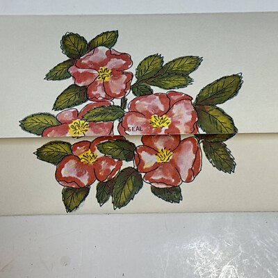 Stationery Cards Floral Prairie Rose Post-A-Letter Note Box 13 Cards 7 Seals