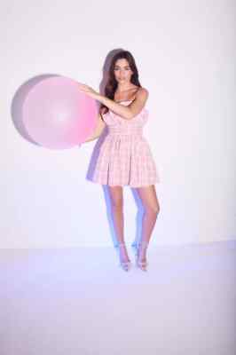 collective the label pink dress Collective The Label Ruched Waist Balloon Sleeve Mini Dress In Vibrant Pink