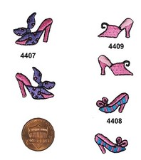 Lot 12Pcs 6 Pairs  High-Heeled Shoes Embroidery Iron On Applique Patch