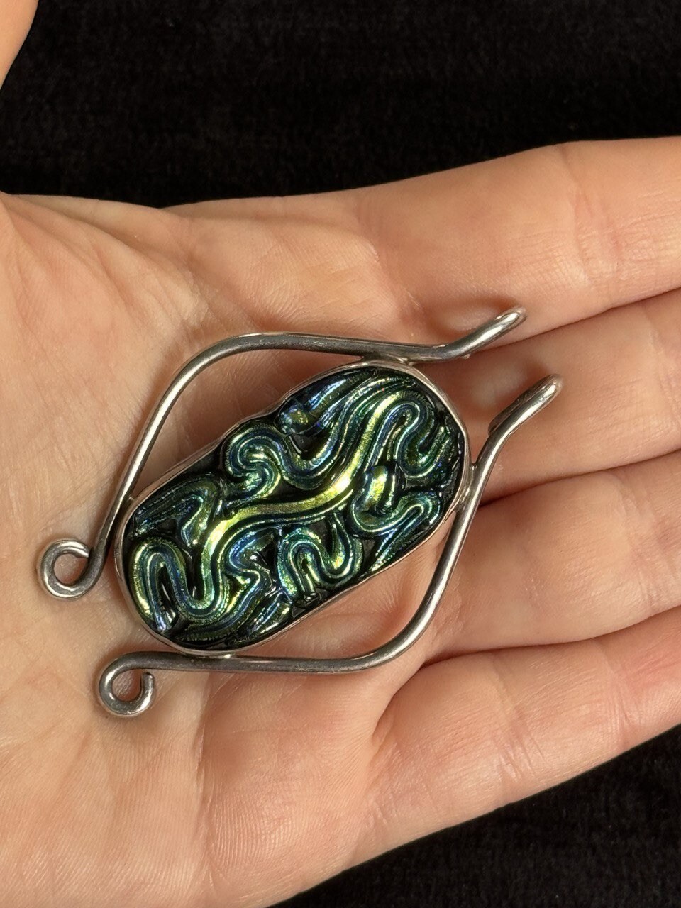 Enamel Unique Sterling Silver Pendant Snake Lizard image 3