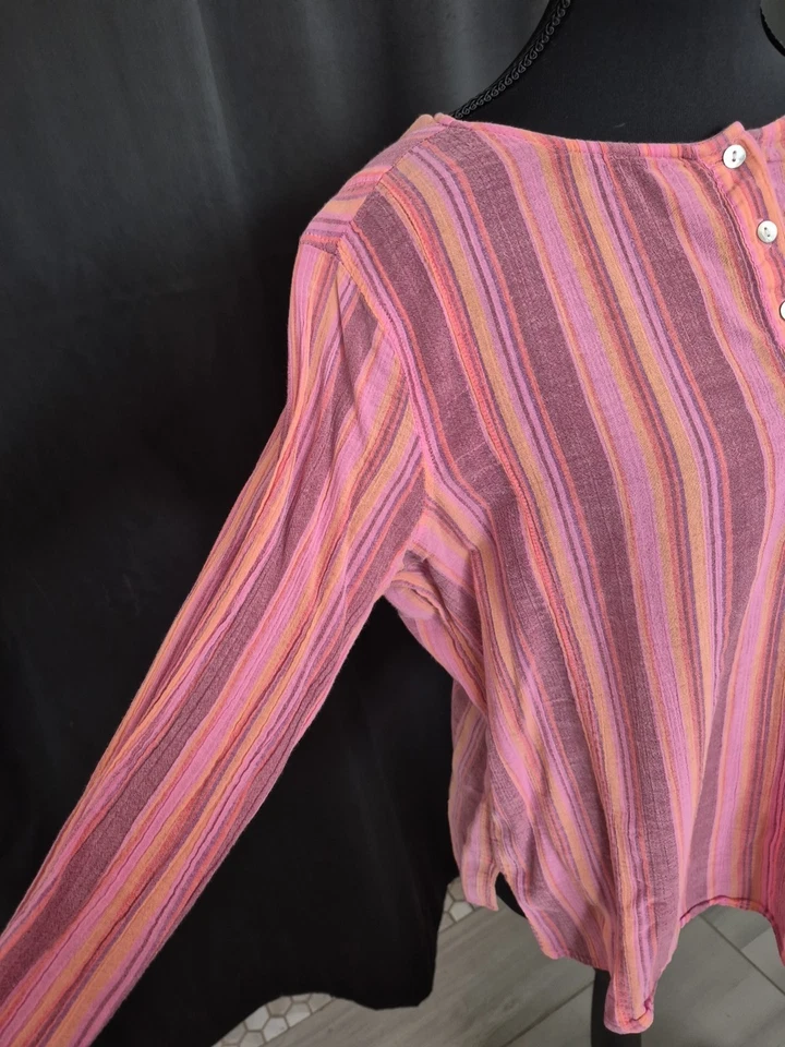 Женские розовые в полоску длинным рукавом размер M - Изображение 2 из 4