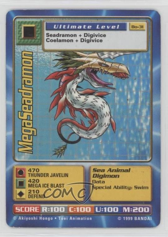 1999 Digimon - Digital Monsters Unlimited MegaSeadramon #BO-31