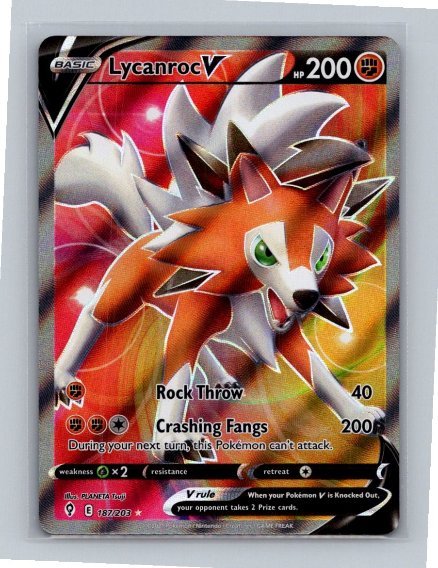 Lycanroc V (Full Art) Ultra Rare SWSH07: Evolving Skies 187/203 NM