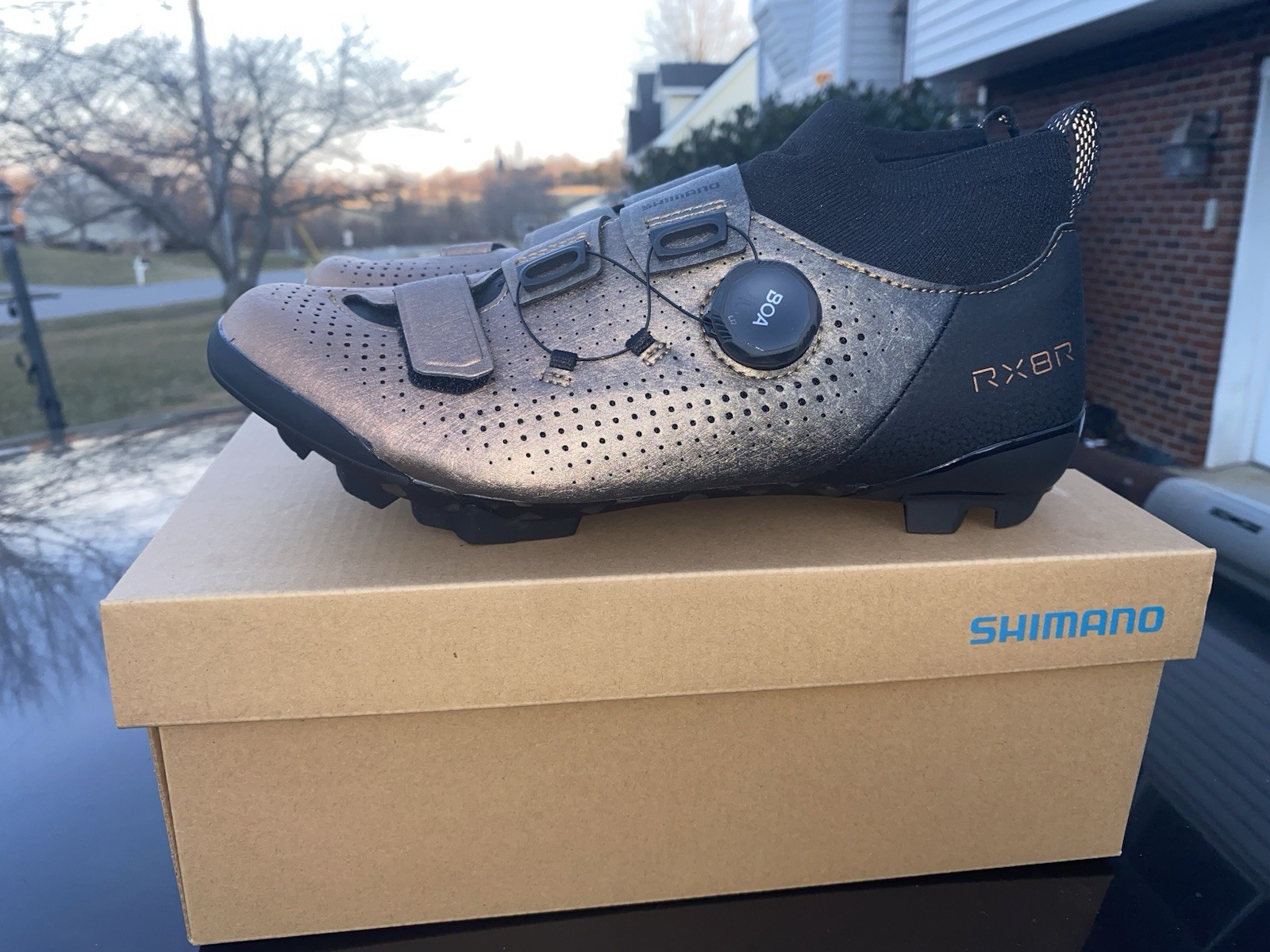 NEW Shimano RX801R RX8R Mens Gravel Cycling Shoes Metallic Finish Size 44 US 10