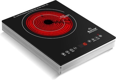 Electric Glass Top Hot Plate Portable Cooktop 1600W   Works With All Cookware