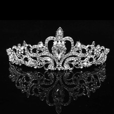COCIDE Silver Tiara Crowns Crystal Headband Princess Rhinestone Fee,