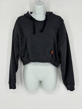 Nike Charcoal Gray Crop Cropped Pullover Hoodie Sweatshirt Women's Size Medium