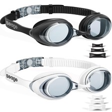 Gafas Lentes Anteojos De Natacion Nadar Profesional Antiniebla UV Juego De 2 New