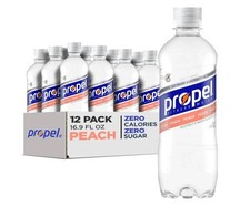  12 Pack Propel Peach Electrolytes  Vitamins Sport Water, No Sugar, 16.9 Fl Oz