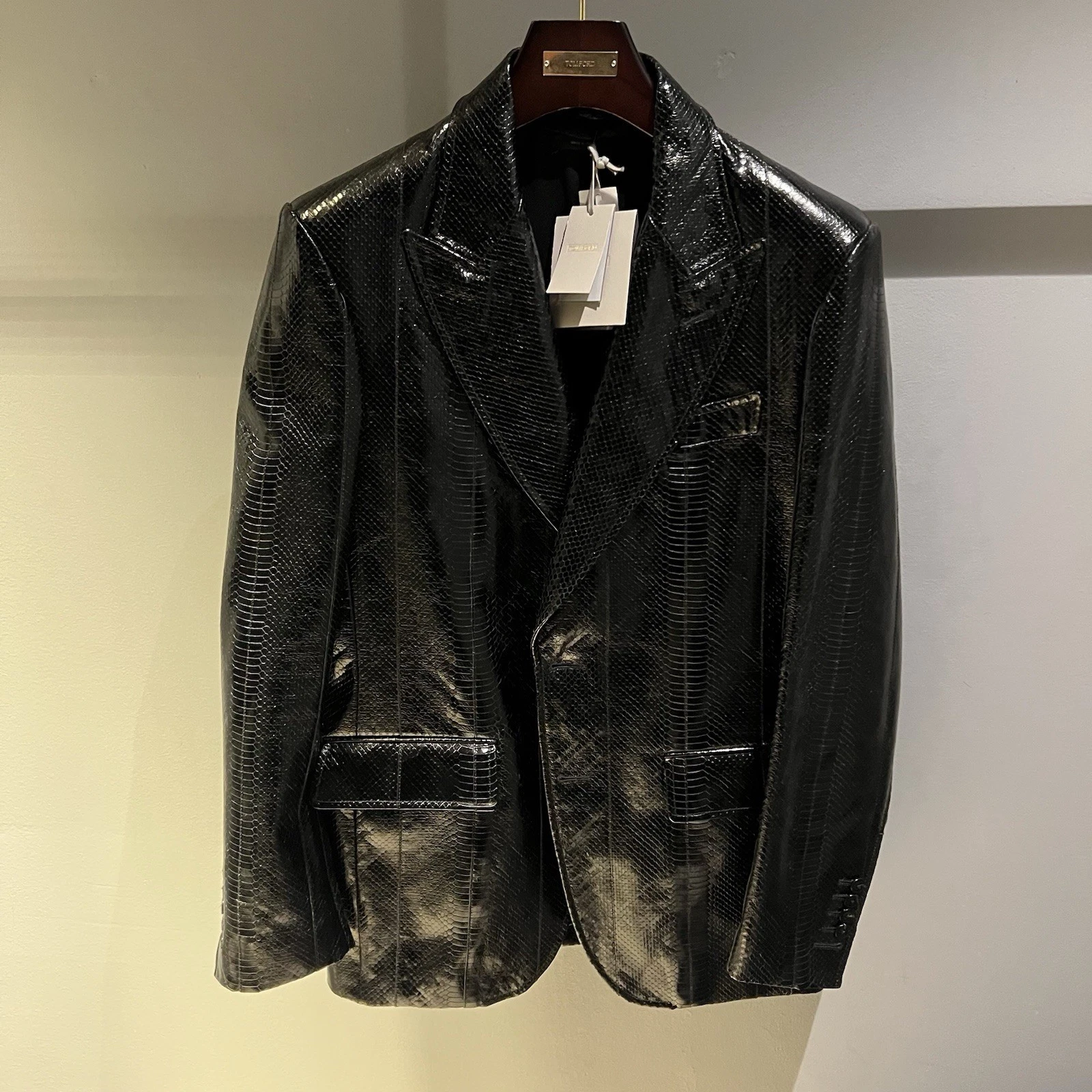 Tom Ford — Tom Ford Snake Printed Leather Blazer