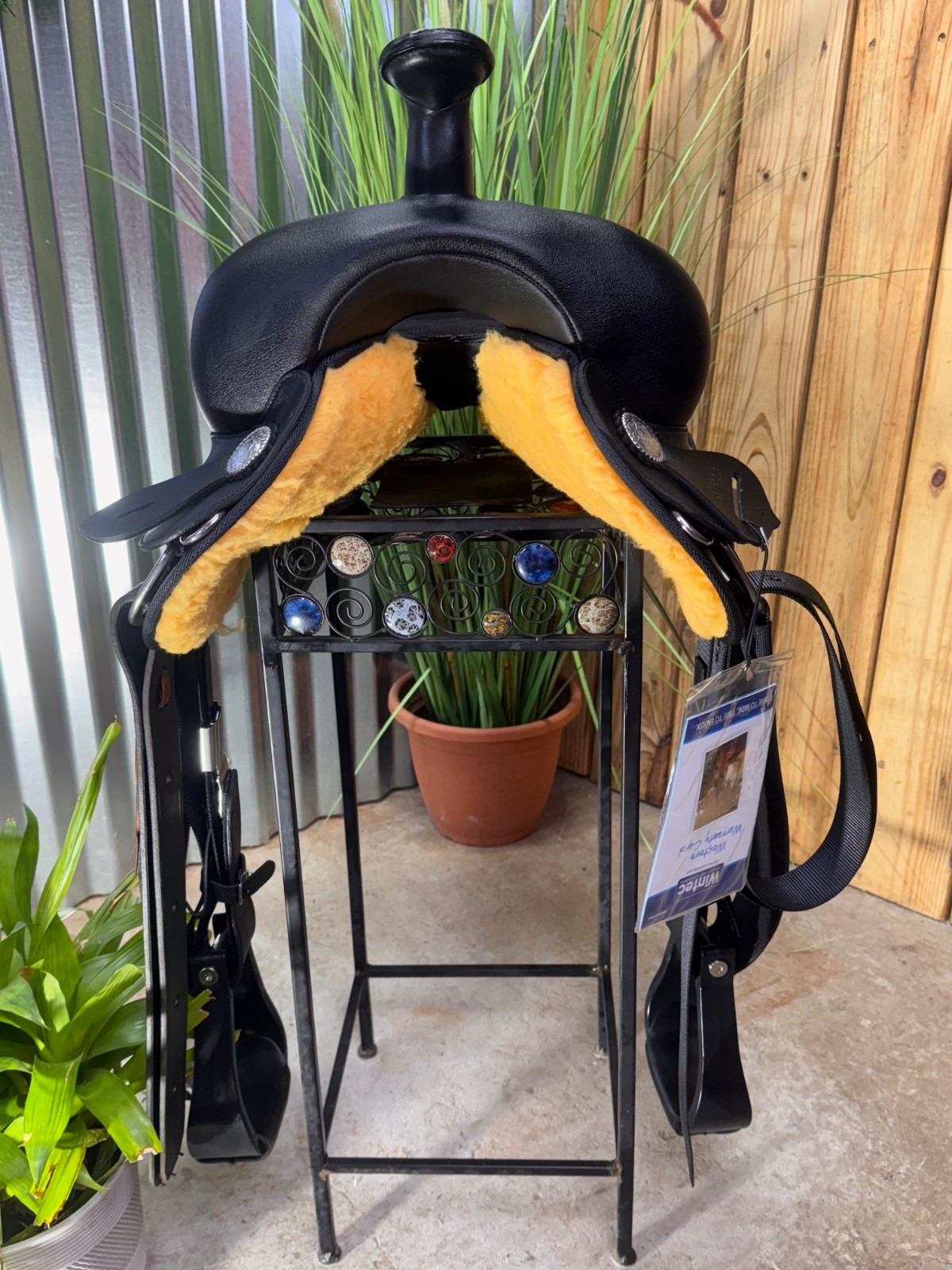 🌵15"  WINTEC Light Weight ROUND SKIRT Western Saddle ~ Black ~ Demo Model 🌵