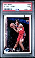 2025 Topps Tre Johnson III ROOKIE RC #206 Washington Wizards PSA 9 MINT