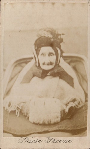 FRIESE GREENE CDV WUNDERBARE ALTE DAME MOTORHAUBE HANDMUFF VIKTORIANISCHE MODE FOTO