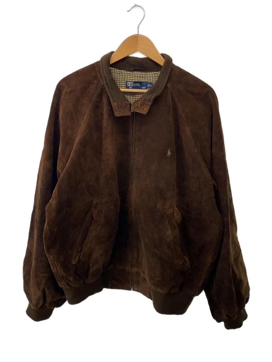 Polo Ralph Lauren 90S Pony ricamato giacca scamosciata Xl pelle marrone 1810