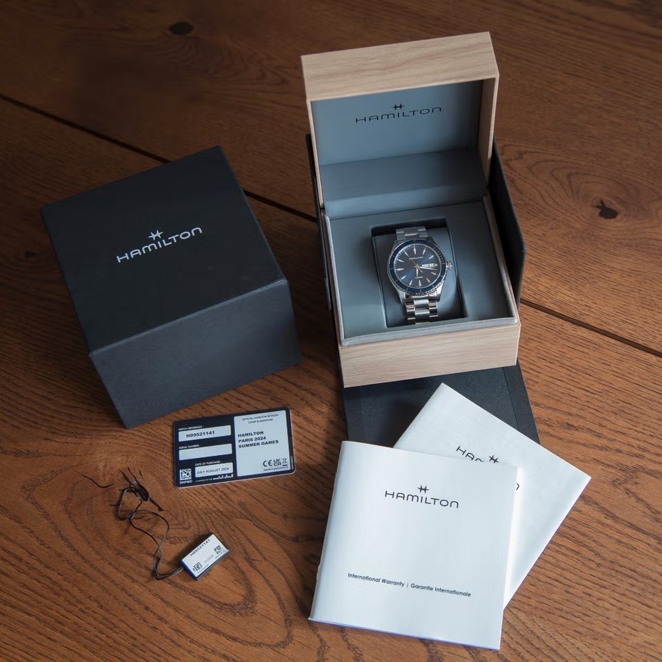 Hamilton Jazzmaster Seaview Quartz Watch w Box 2024 Paris Olympic ...