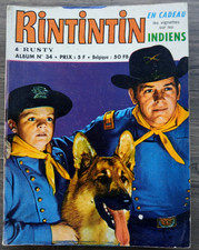 album RINTINTIN n° 34 avec 12.13.14 SAGEDITION 1971 + " RARE " vignettes INDIENS