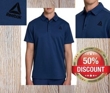 Reebok Men  s Polo Shirt Men Size S Management Golf Performance Dark Denim NEW