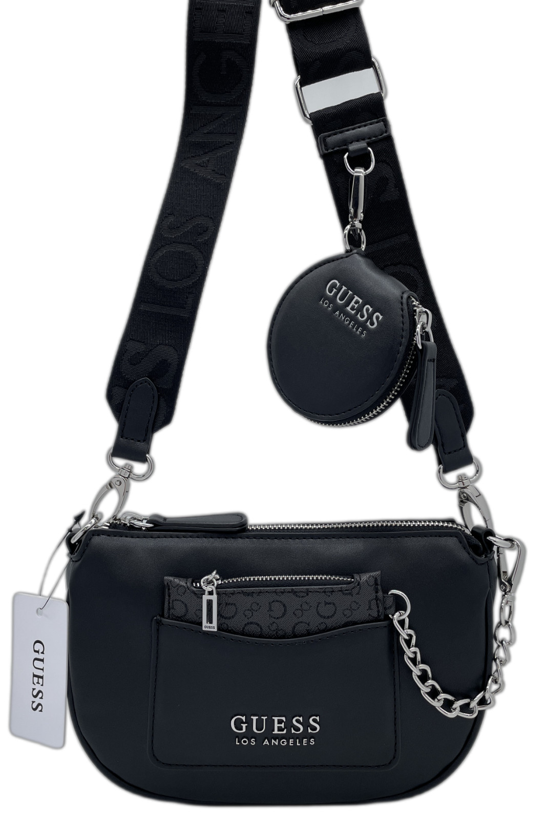 GUESS ESPOIR LOGO CROSSBODY SHOULDER BAG HANDBAG Black • AUTHENTIC New BNWT
