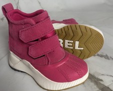 Sorel Out And About Toddler Girls Waterproof Winter Boots, Sz 8 Easy-on pink