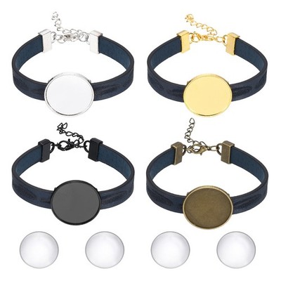 Für Bracelet Blanks Schmuckherstellung 4 Stück 25mm Blau