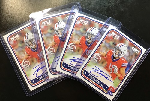 🔥2024 Onyx Vintage Football On Card AUTO Tetairoa McMillan Lot Of 4!🔥