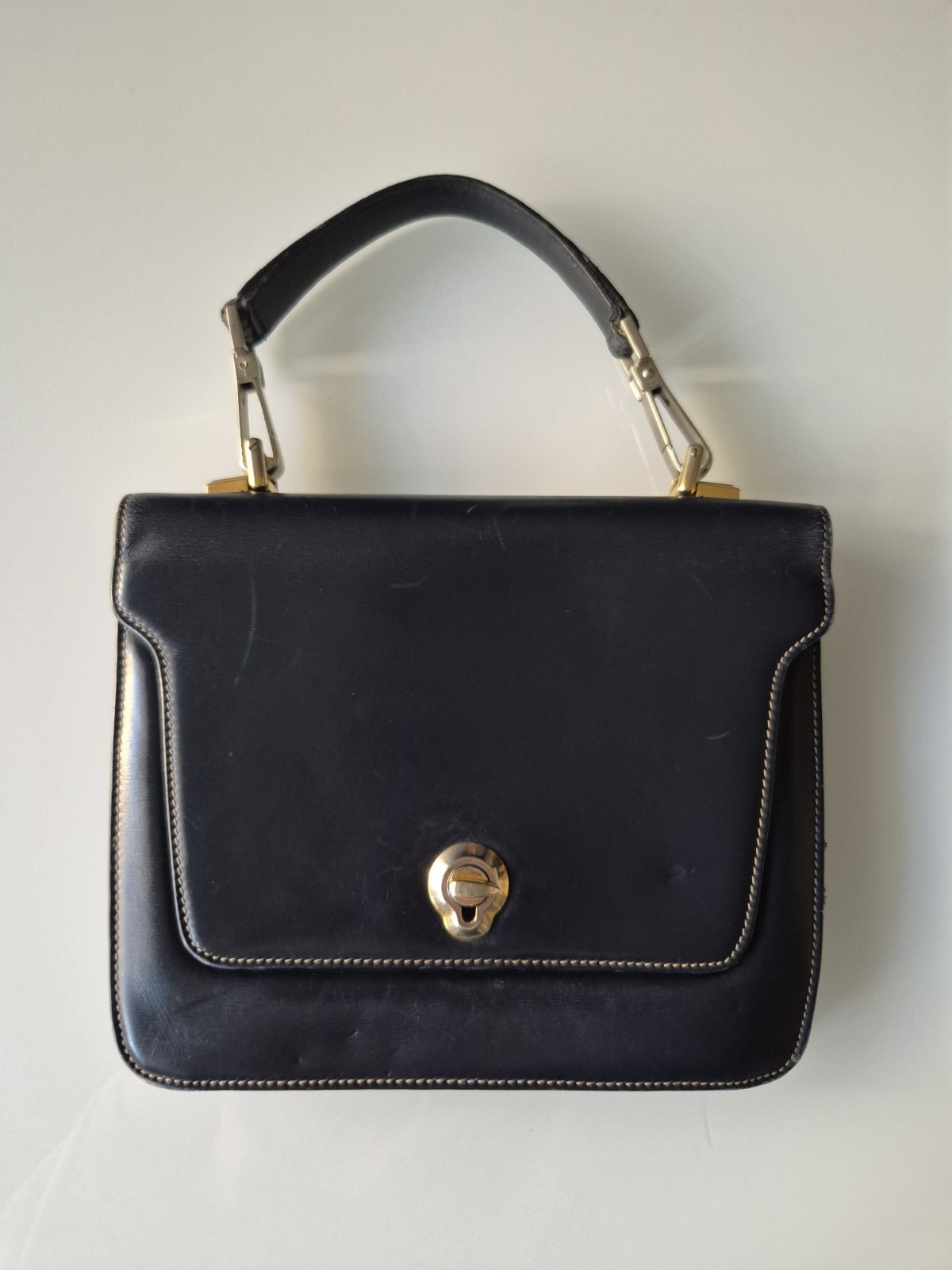 Rara Borsa Gucci Vintage Anni '60 – Logo Corsivo Oro
