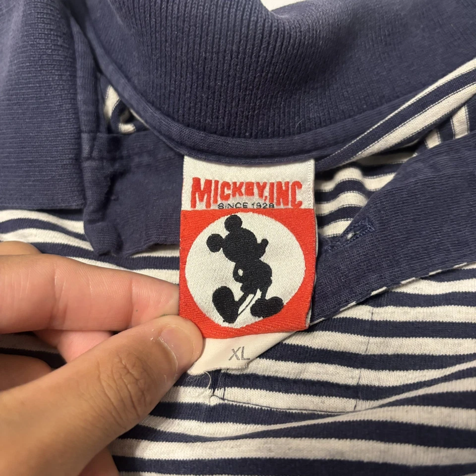 Винтажная полосатая рубашка-поло Disney Mickey Inc - Изображение 3 из 4